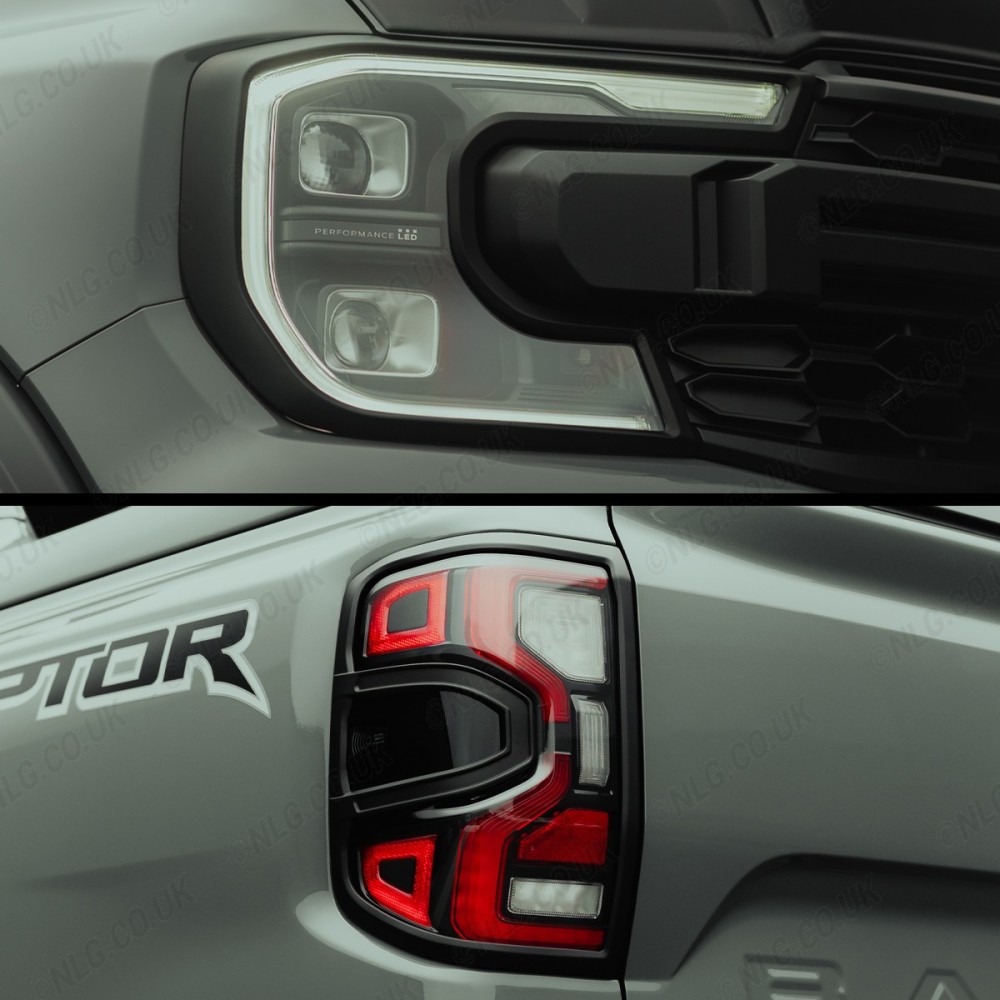 Ford Raptor 2023 - Garnitures de garnitures lumineuses - Ensemble complet en option noir brillant ou noir mat