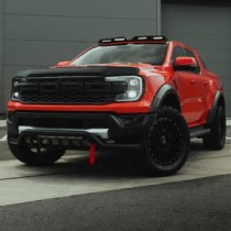 Ford Raptor 2023- Barre de spoiler noire de 70 mm avec barres d'essieu