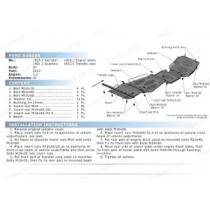 Plaques de protection de soubassement en alliage de 4 mm pour Ford Ranger 2019