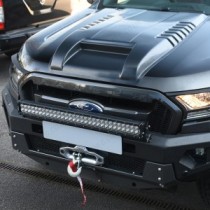 Grille d'aération de capot pleine grandeur noire mate pour Ford Ranger 2016-2022