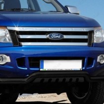 Barre de spoiler noire de 70 mm avec plaque d'essieu pour Ford Ranger 2012-2019