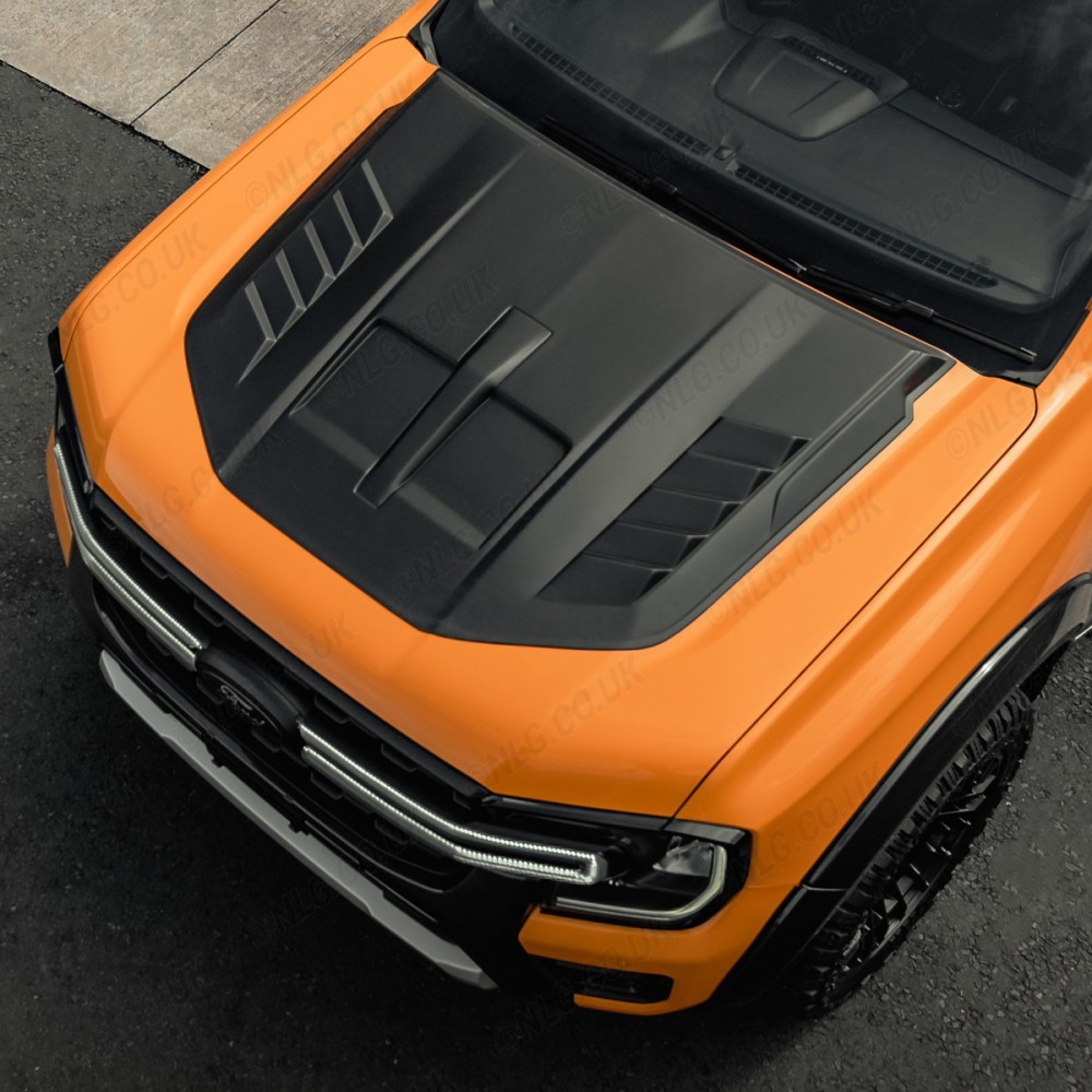 Ford Ranger 2023 - Capot pleine largeur avec aérations V2 - Noir mat