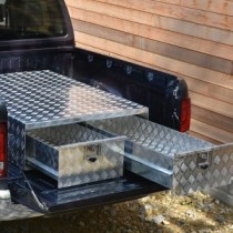 Système de rangement pour benne de pick-up en aluminium à deux tiroirs