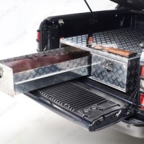 Système de rangement pour benne de pick-up en aluminium à deux tiroirs