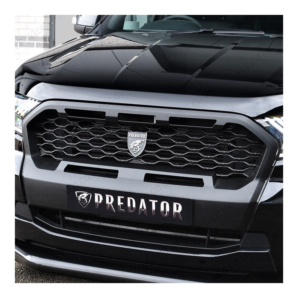 Calandre en maille Predator pour Ford Ranger 2019 et plus - Noir brillant/mat