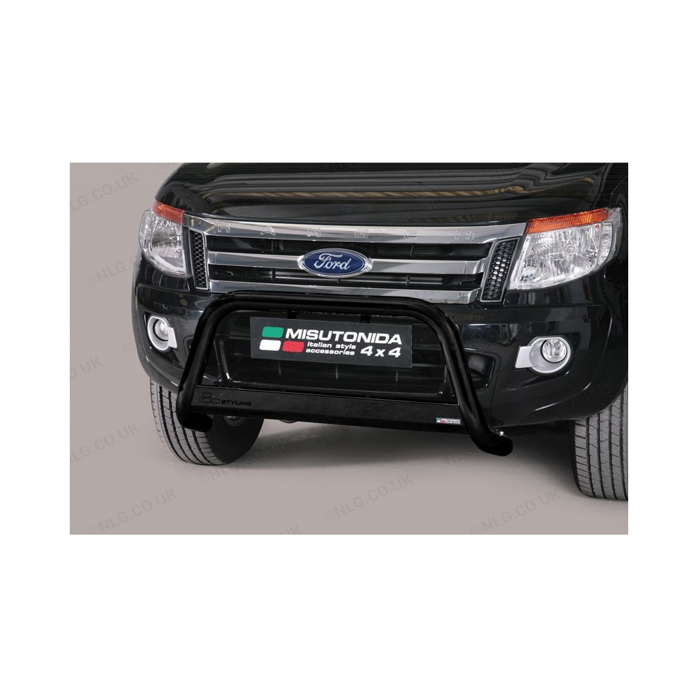 Pare-buffle noir en forme de A pour Ford Ranger Mk5 2012-2016 63 mm