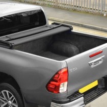 Toyota Hilux 2021 - Couvre-caisse souple pliable en trois parties (sans porte-échelle)