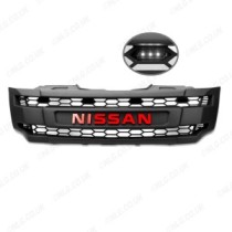 Calandre noire mate avec LED et logo rouge pour Nissan Navara NP300 2016-2021