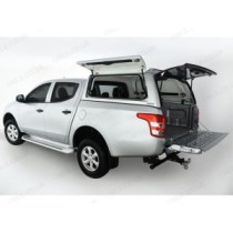 Hardtop Pro//Top Gullwing pour Mitsubishi L200 Double Cab 2015-2019 en blanc avec hayon vitré