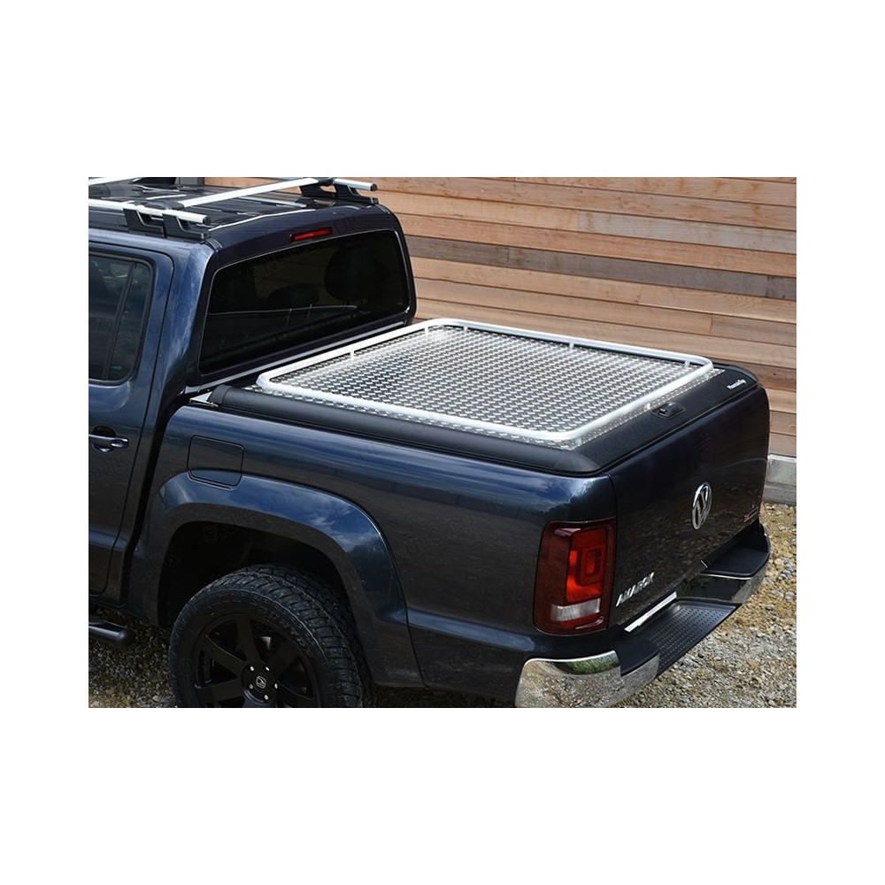 Couvre-tonneau relevable Mountain Top Checker avec rail de chargement pour VW Amarok 2011-2020