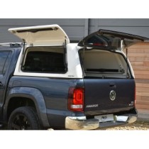 Auvent ProTop Gullwing avec porte arrière en verre pour VW Amarok 2011-2020 en blanc bonbon B4B4