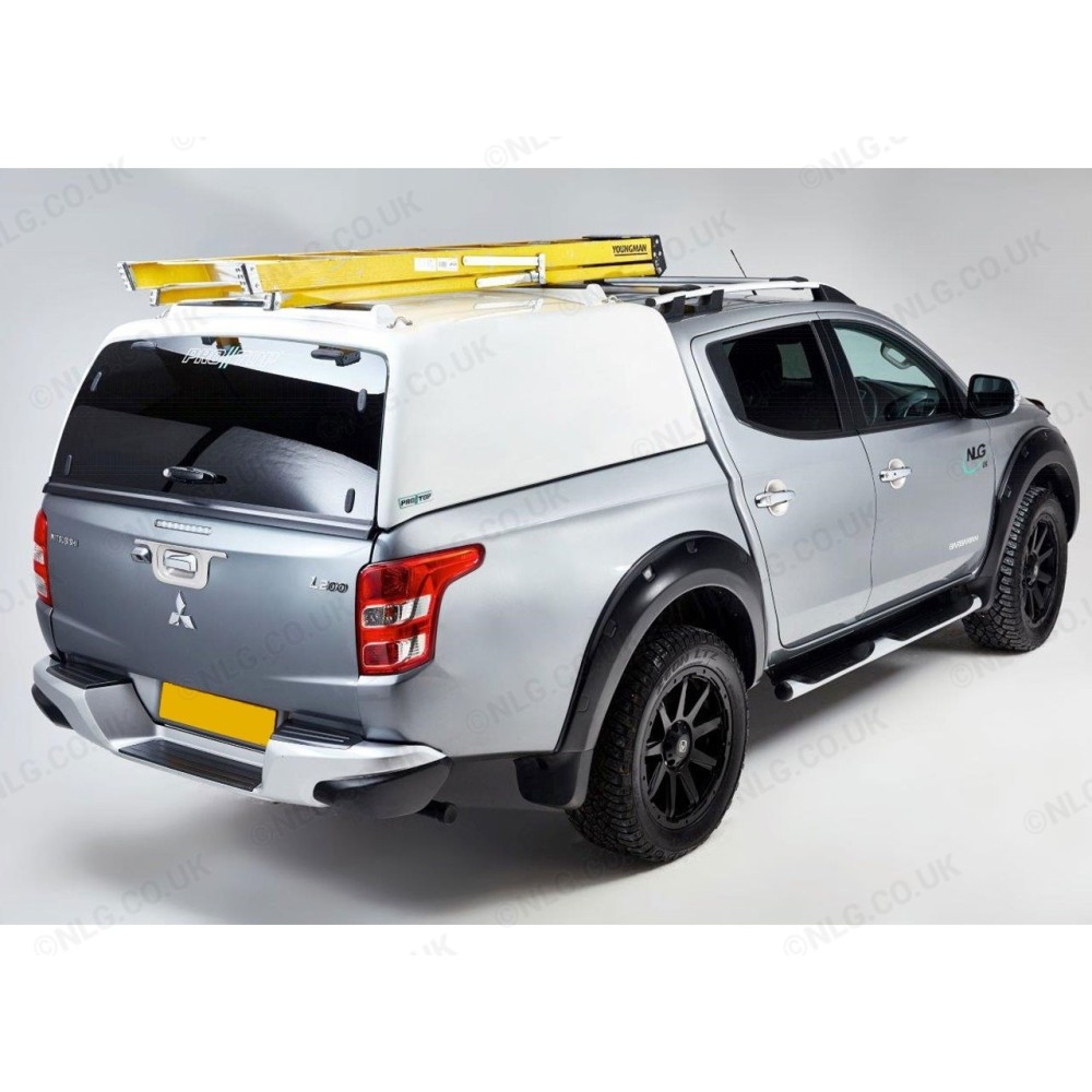 Auvent Pro//Top Tradesman avec porte arrière en verre en argent U25 pour la cabine double Mitsubishi L200 2015-2019