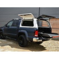 Auvent ProTop Gullwing avec porte arrière en verre pour VW Amarok 2011-2020 en blanc bonbon B4B4