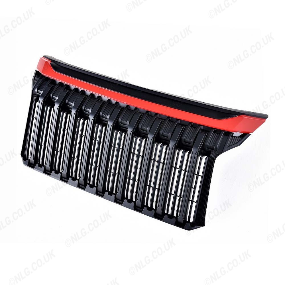 Grille noire mate avec accent rouge pour Mitsubishi L200 Série 6 2019-2021